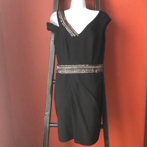 MISS SIXTY Gold/Black Studded Dress